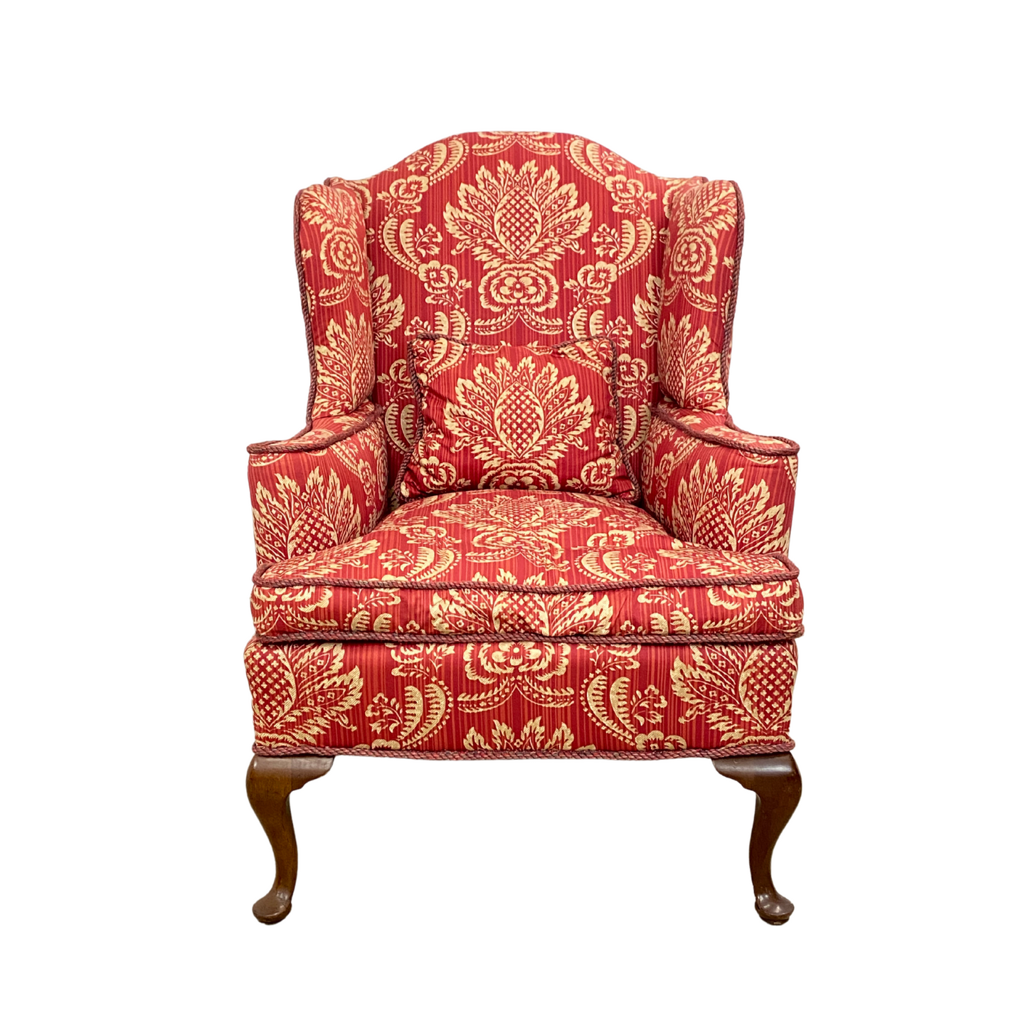 Queen Anne Williamsburg Down Cushion Wingback Chair