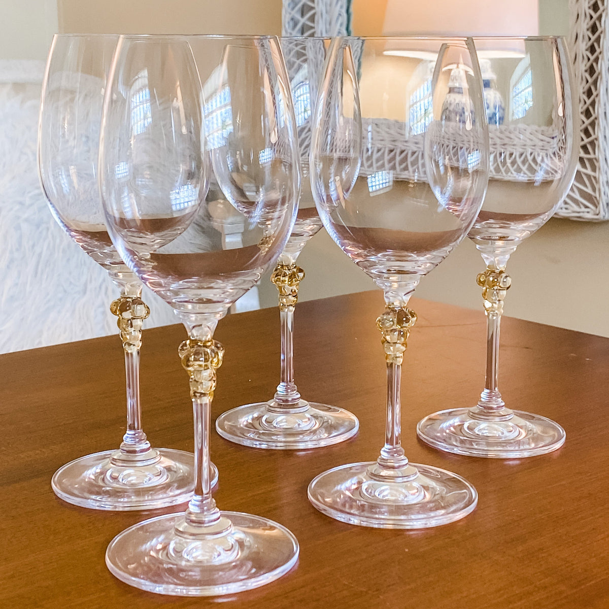 Mikasa Chablis Gold Grape White Wine Glasses (5)