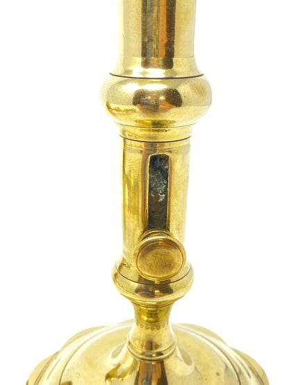 Pair of Early 19th Century Brass Push-up Candle Sticks