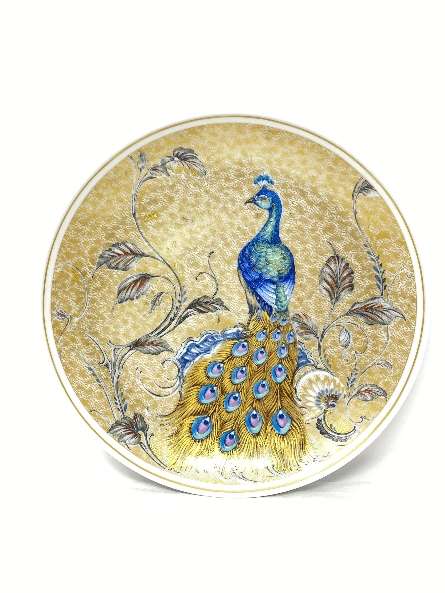 Kaiser Karin Nossek Eldorado Peacock Gold & Blue Hanging Platter