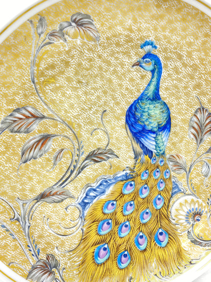 Kaiser Karin Nossek Eldorado Peacock Gold & Blue Hanging Platter
