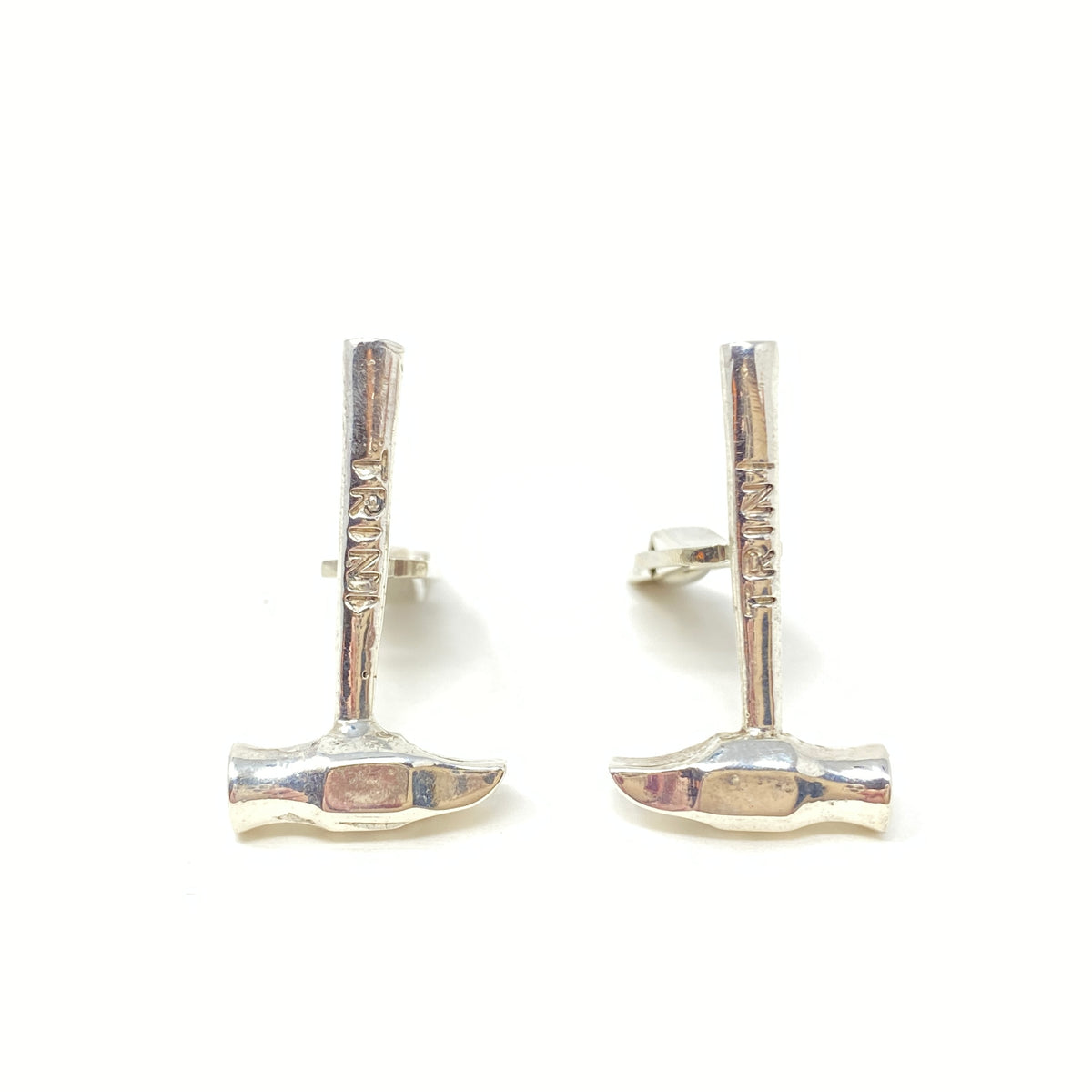 Sterling Signed Custom Hammer Carpenter Cufflinks