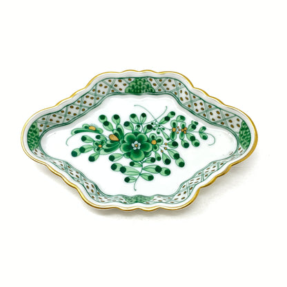Herend Green & White Bouquet Vintage Trinket Dish