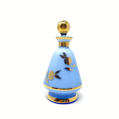 Blue & Gold Vintage Glass Perfume Bottle