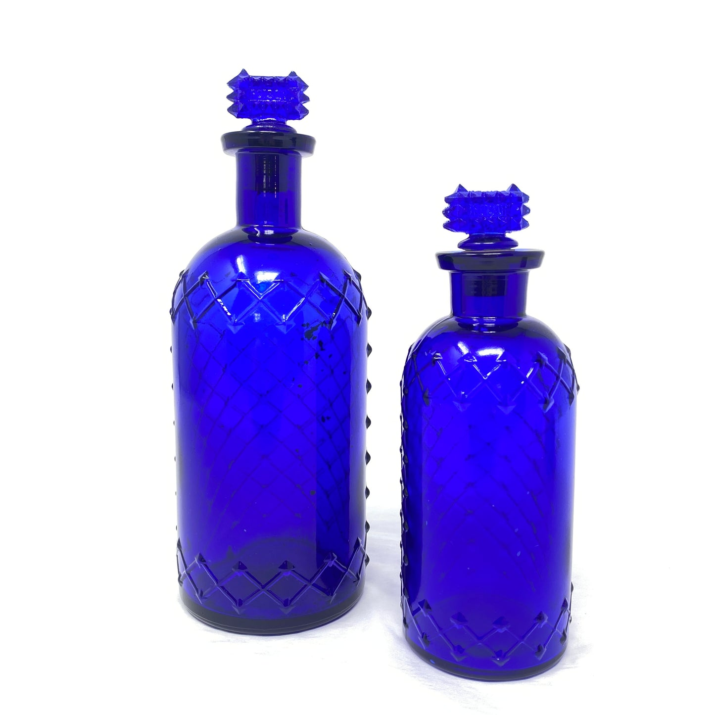 Whitall Tatum & Co. 1870's Cobalt Poison Bottles (2)