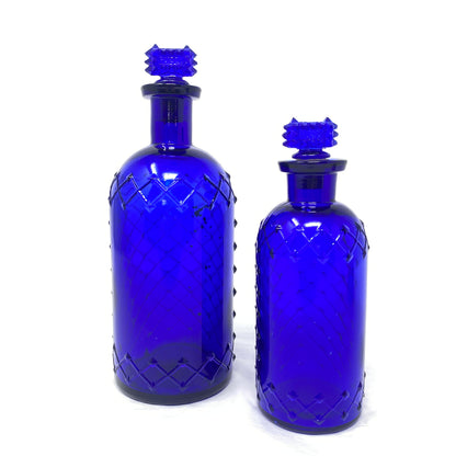 Whitall Tatum & Co. 1870's Cobalt Poison Bottles (2)