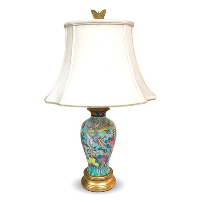 Antique Chinese Porcelain Bird Vase Lamp
