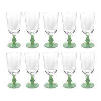 Villeroy & Boch Isabelle Green 7 7/8" Stem Goblets (10)