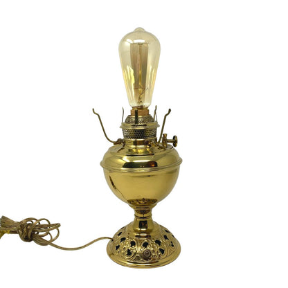Bradley & Hubbard Electrified Brass Oil Lamp