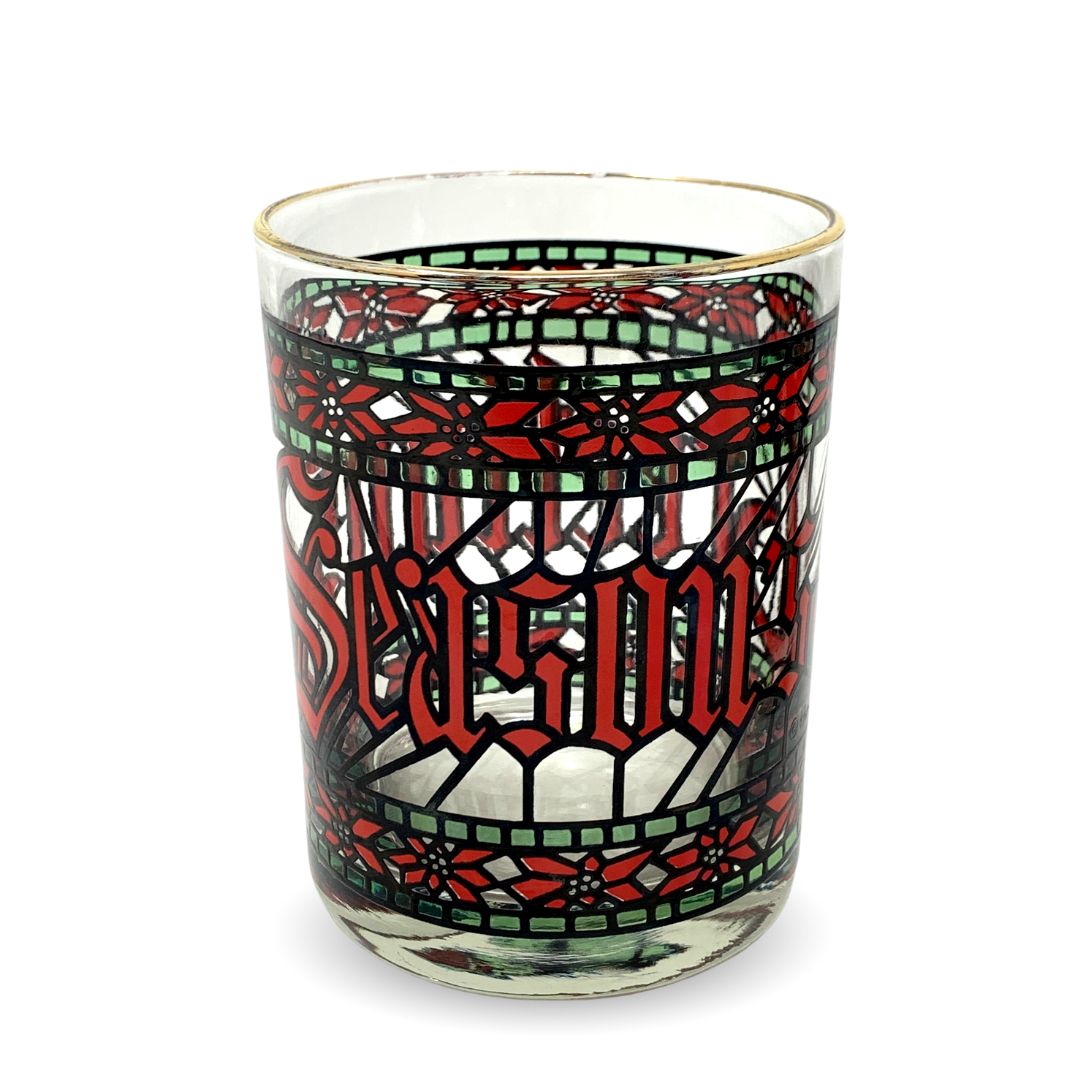 Houze Vintage Season’s Greetings Double Old Fashioned Glasses (4)