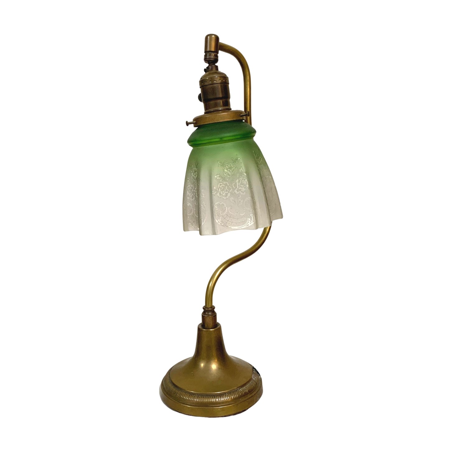 Antique Brass Goose Neck Desk Lamp
