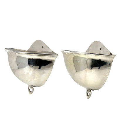 Pair of Silverplate Modified Food Dome/ Cloche Wall Sconces