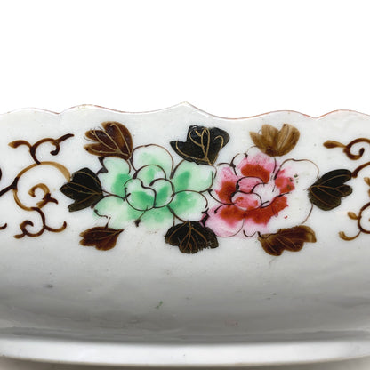 Japanese Porcelain Painted Oval Bird Bowl