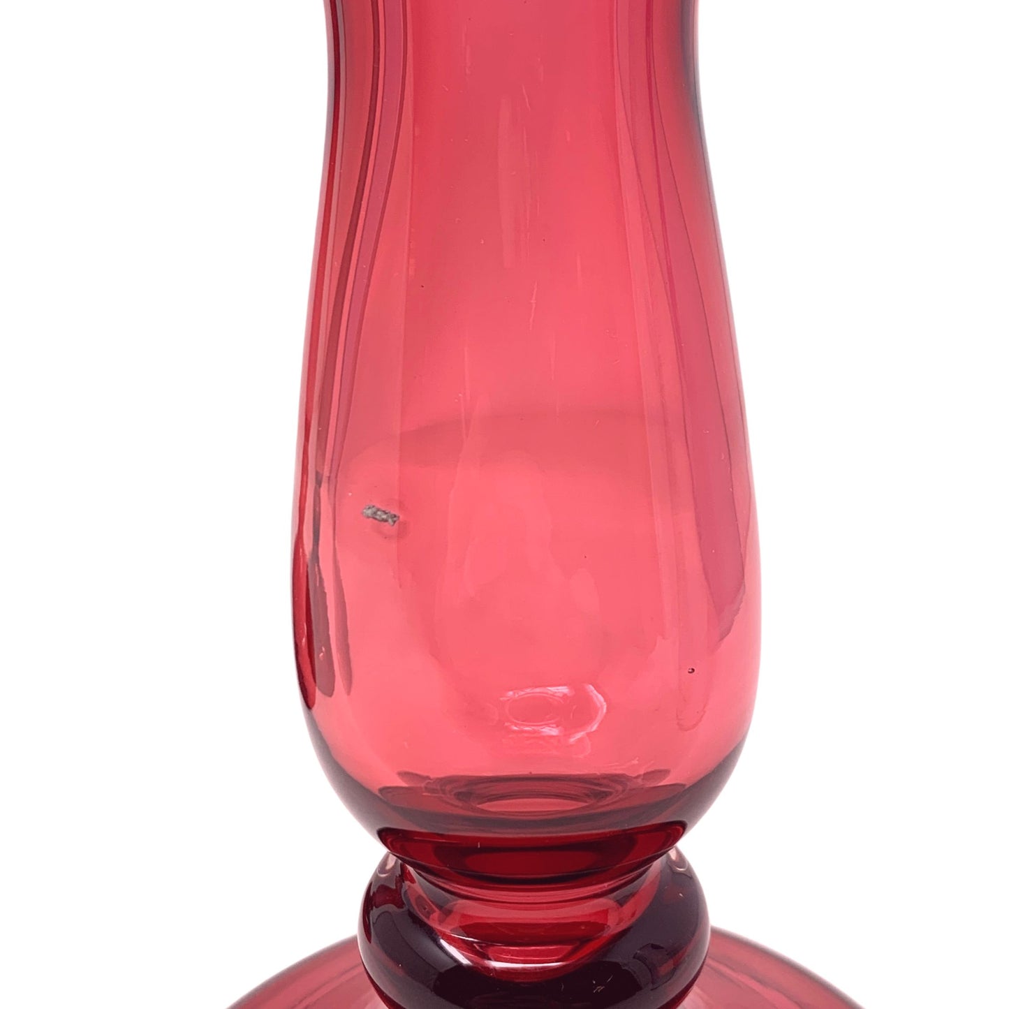 Vintage Ruffled Edge 11" Cranberry Glass Candlesticks (2)