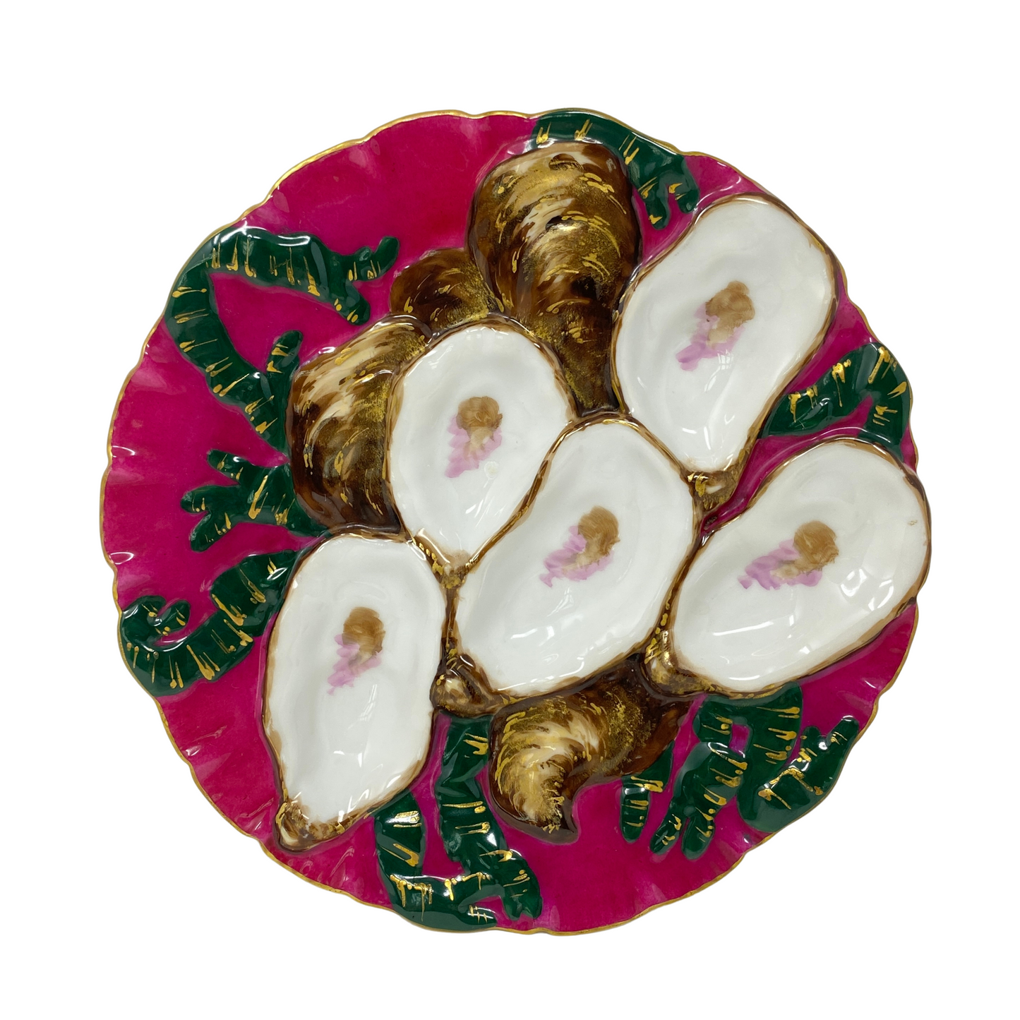 1880's Limoges French Turkey Oyster Plate #2