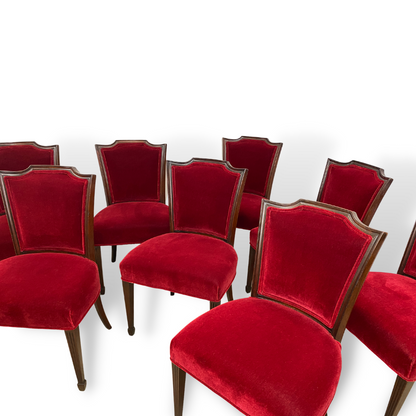 Set of 8 Custom Vintage Mohair Regency Dining Chairs
