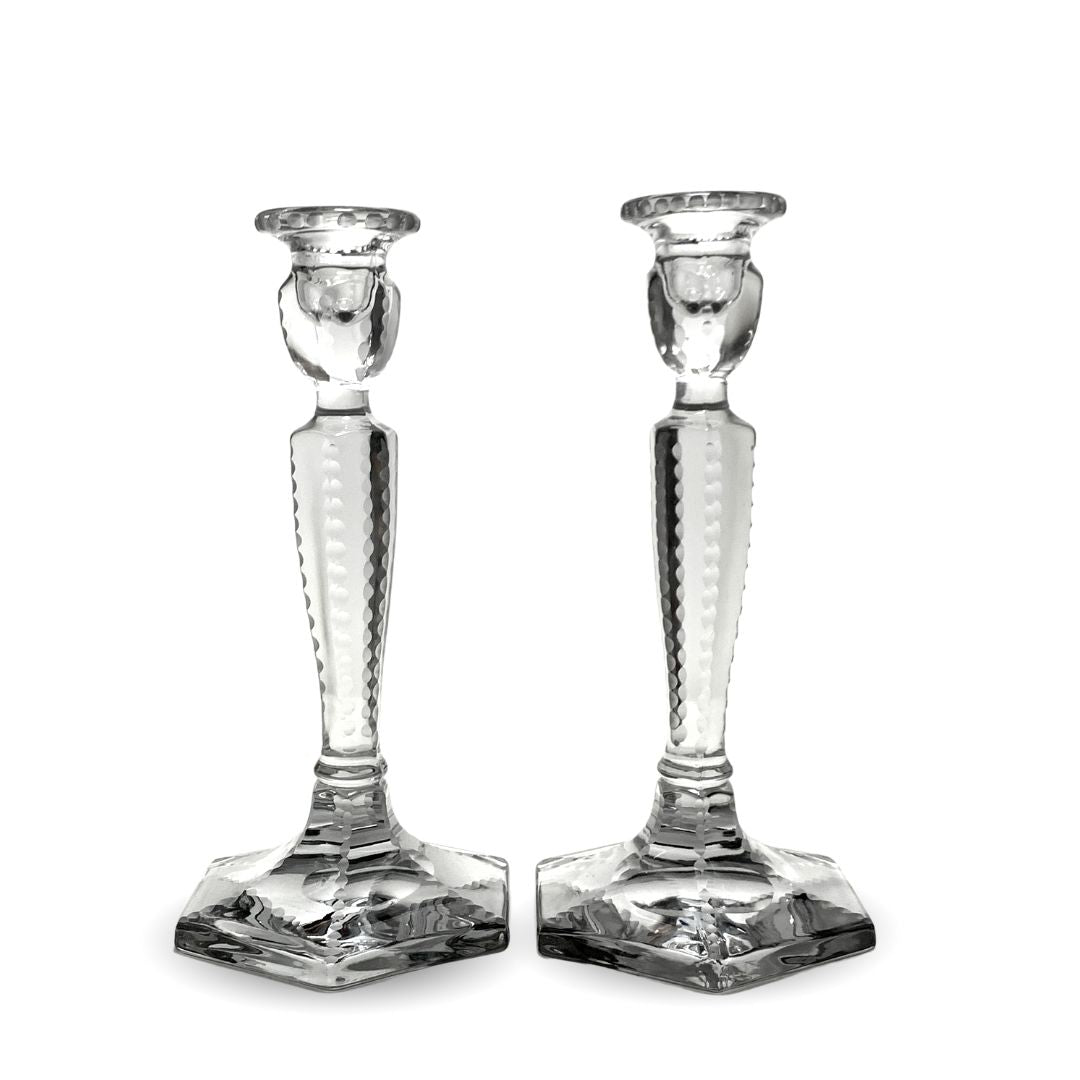 20th Century Handcrafted Crystal 8 1/2" Candlesticks (Pair)