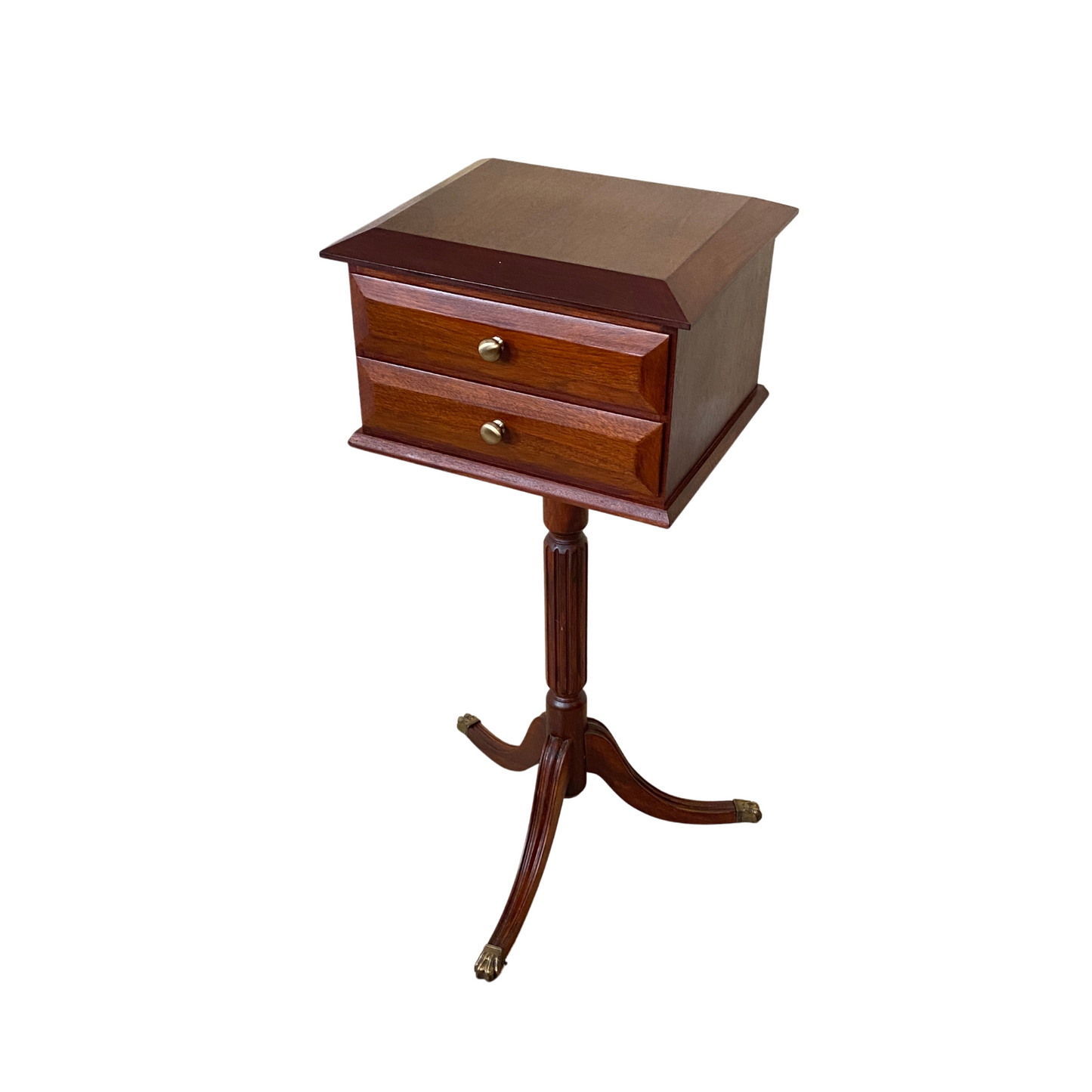 Custom Mahogany Two Drawer Stand/Work Table