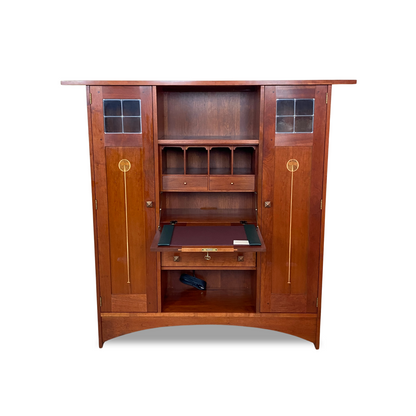 Stickley Harvey Ellis Cherry Fall Front Inlaid Bookcase