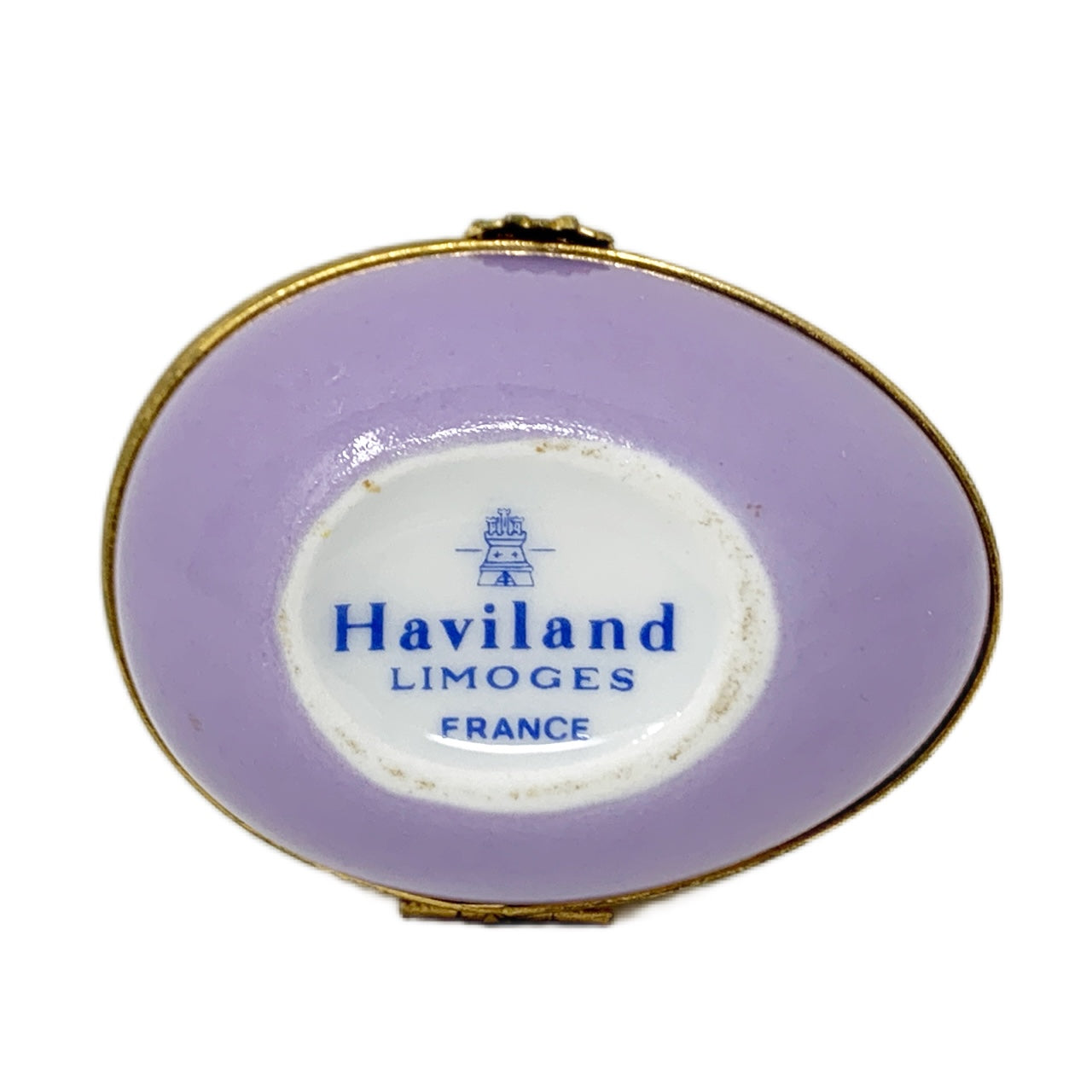 Haviland Limoges Iris Egg Shaped Trinket Box