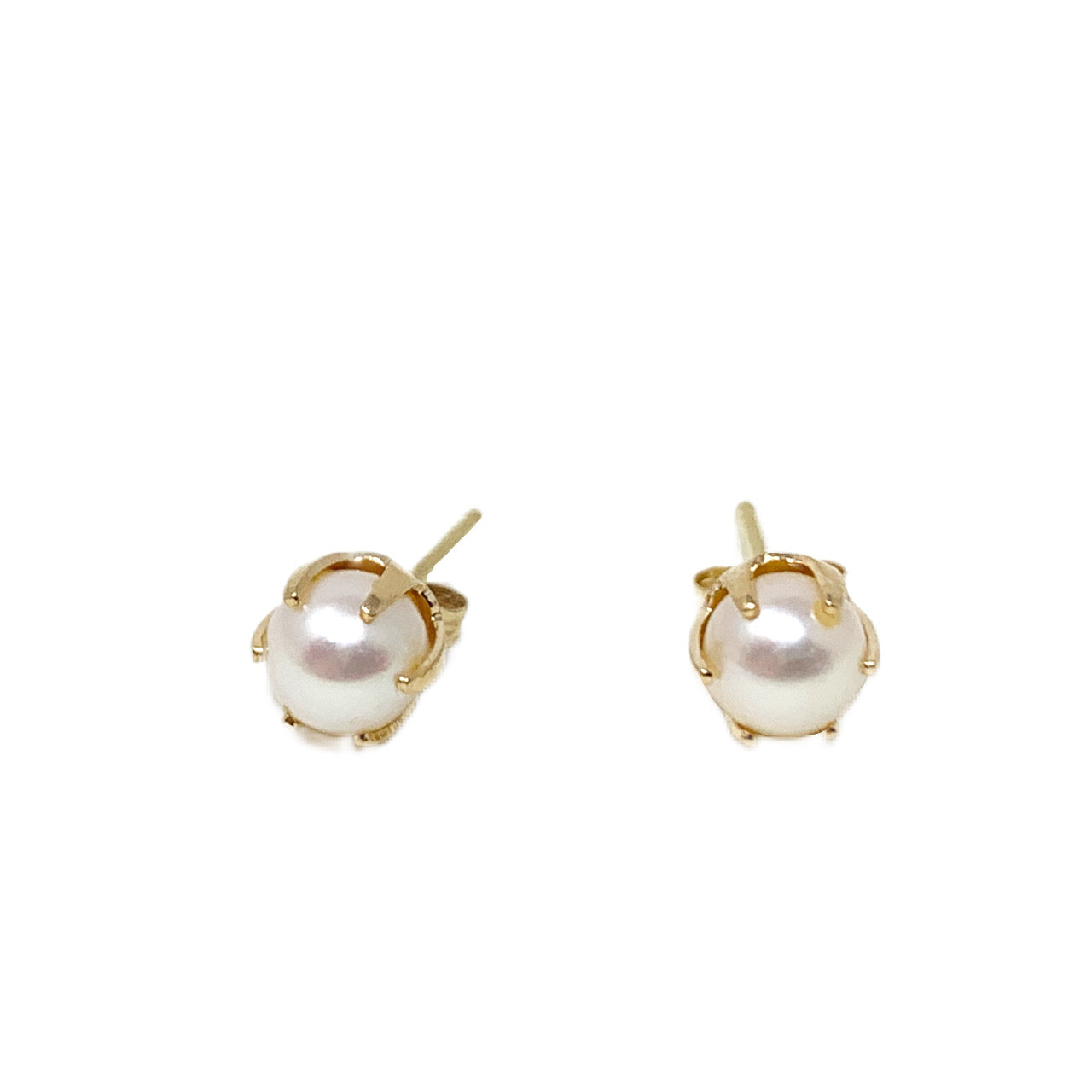 14K Gold Pearl Stud Earrings