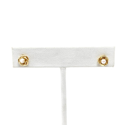 14K Gold 3.3mm Pearl Earrings