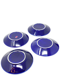 Vintage Lugenes Japan Set of Four Cobalt Composers Demitasse Cups & Saucers