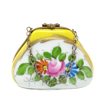 Limoges France Floral Handbag Trinket Box
