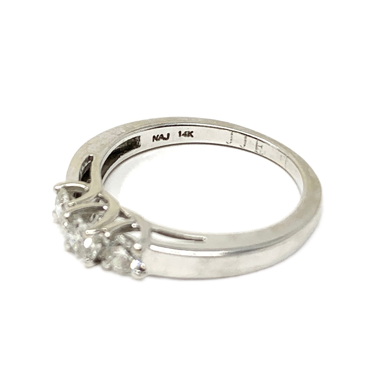 14K White Gold 3 Diamond Engagement Ring