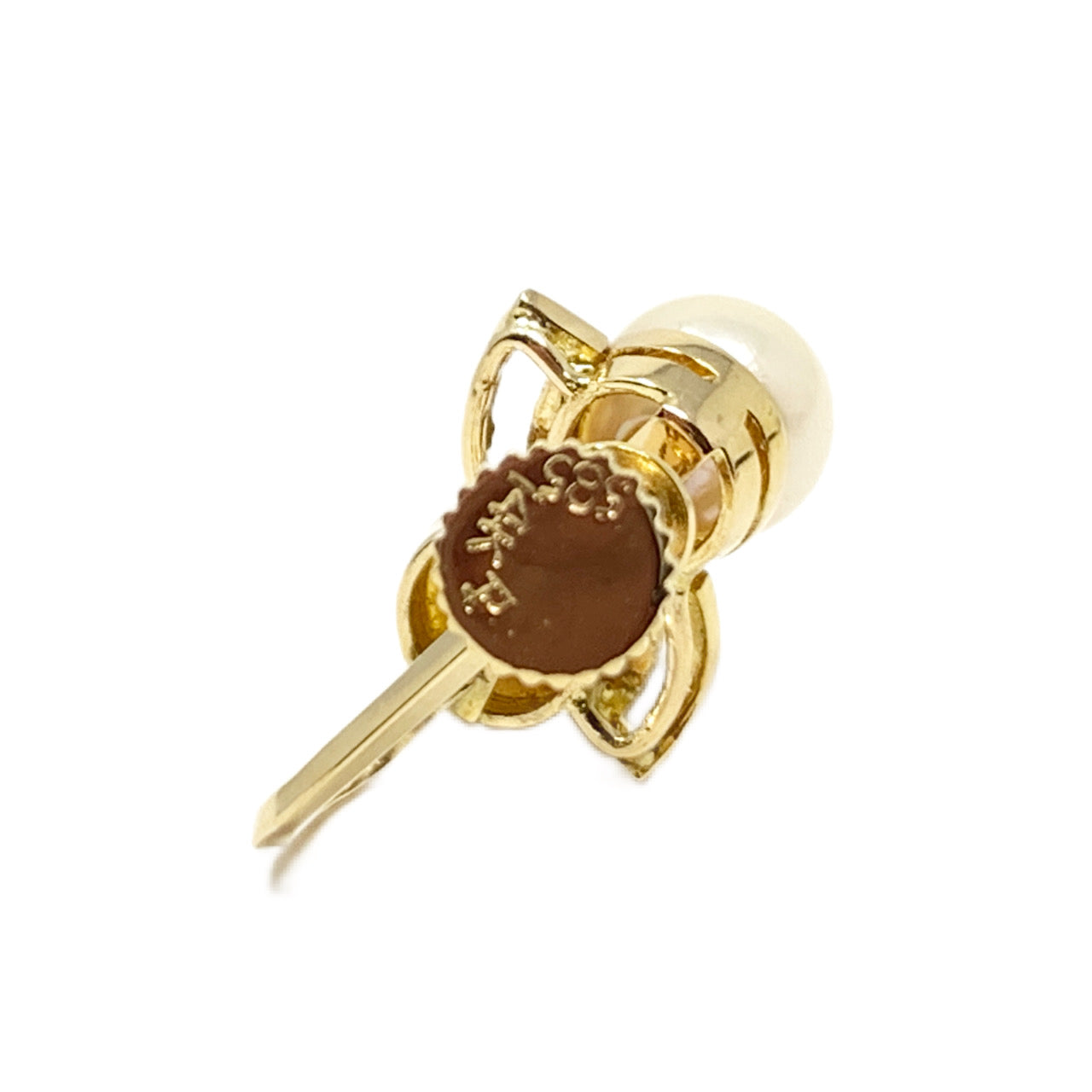 14K Gold Double Pearl Screw-back Clip-on Earrings