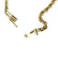 18K Gold 3mm Diamond Cut Rope Necklace W/ Safety