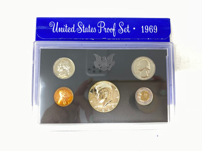 1969-S US Mint Proof Set Neon Blue Toned Gems #2