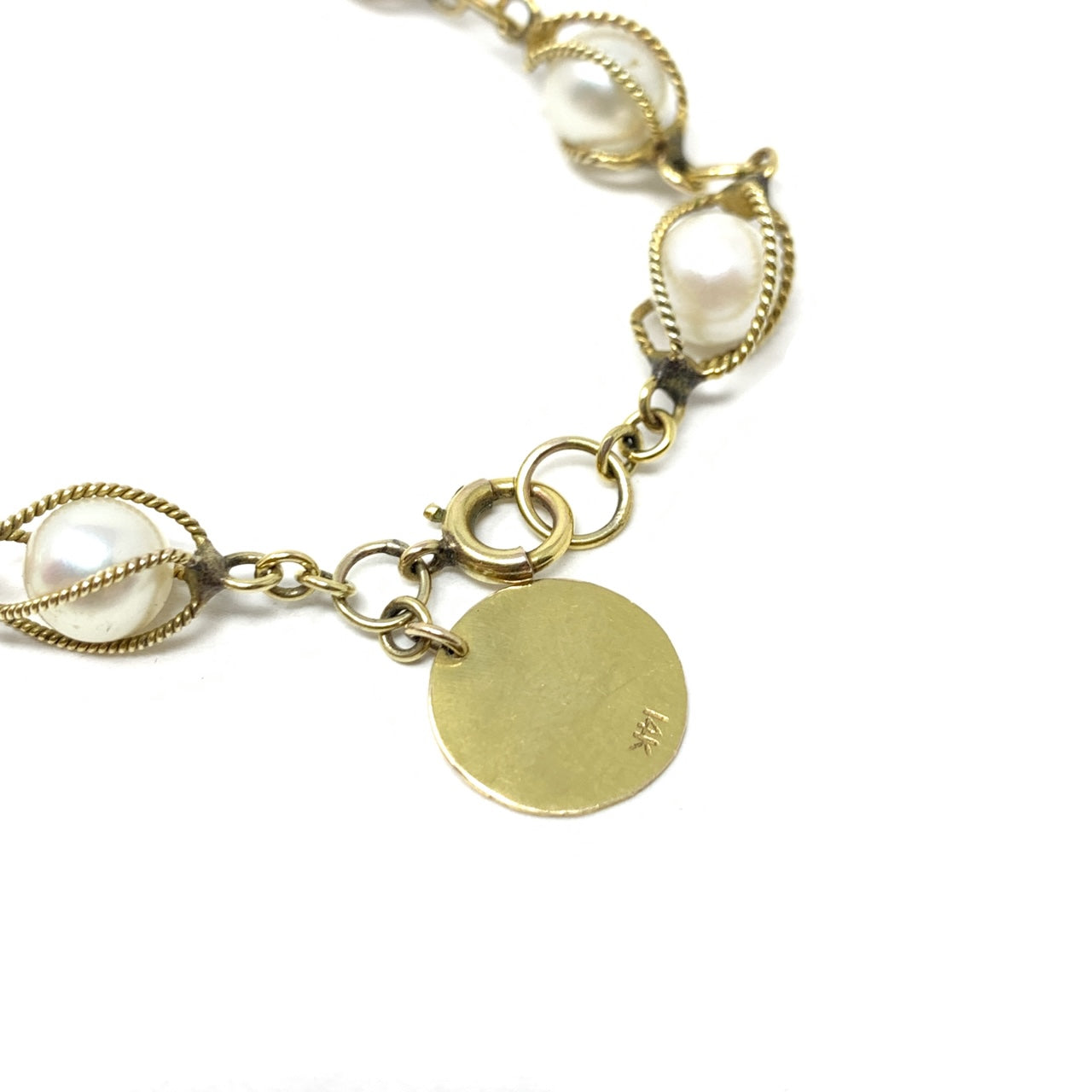 14K Yellow Gold 7" 6.2mm Pearl Bracelet
