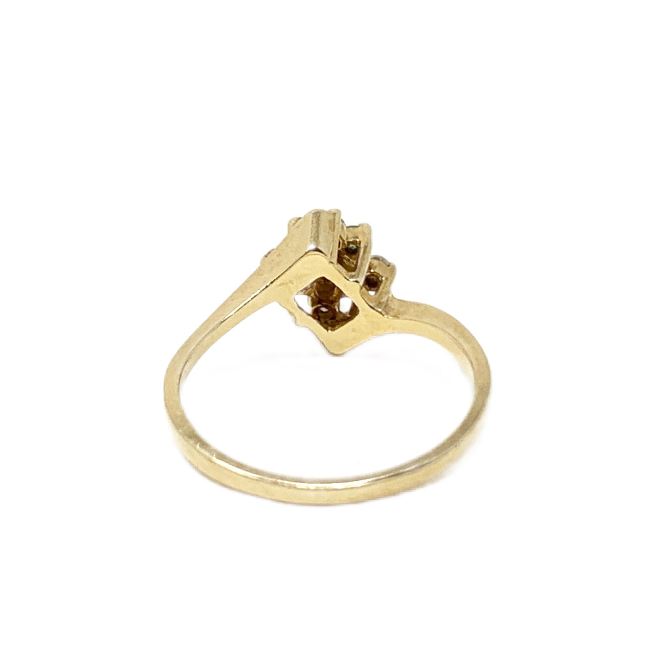 14K Gold Exquisite Natural Emerald & Diamond Ring