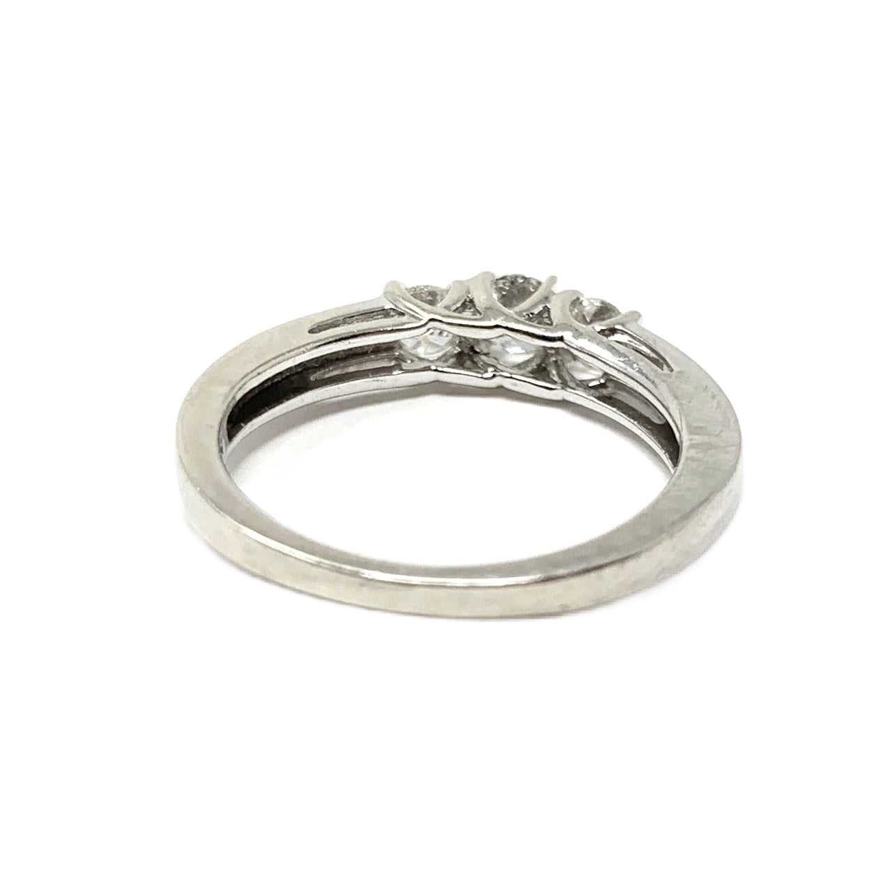 14K White Gold 3 Diamond Engagement Ring