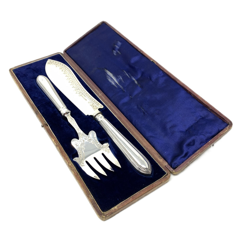 1863 Sheffield Sterling Fish Knife & Fork Set