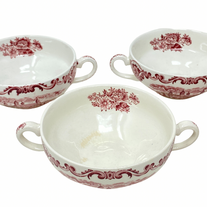4 Enoch Wedgwood (Tunstall) Ltd “Royal Homes of Britain” Cream Soup Bowls