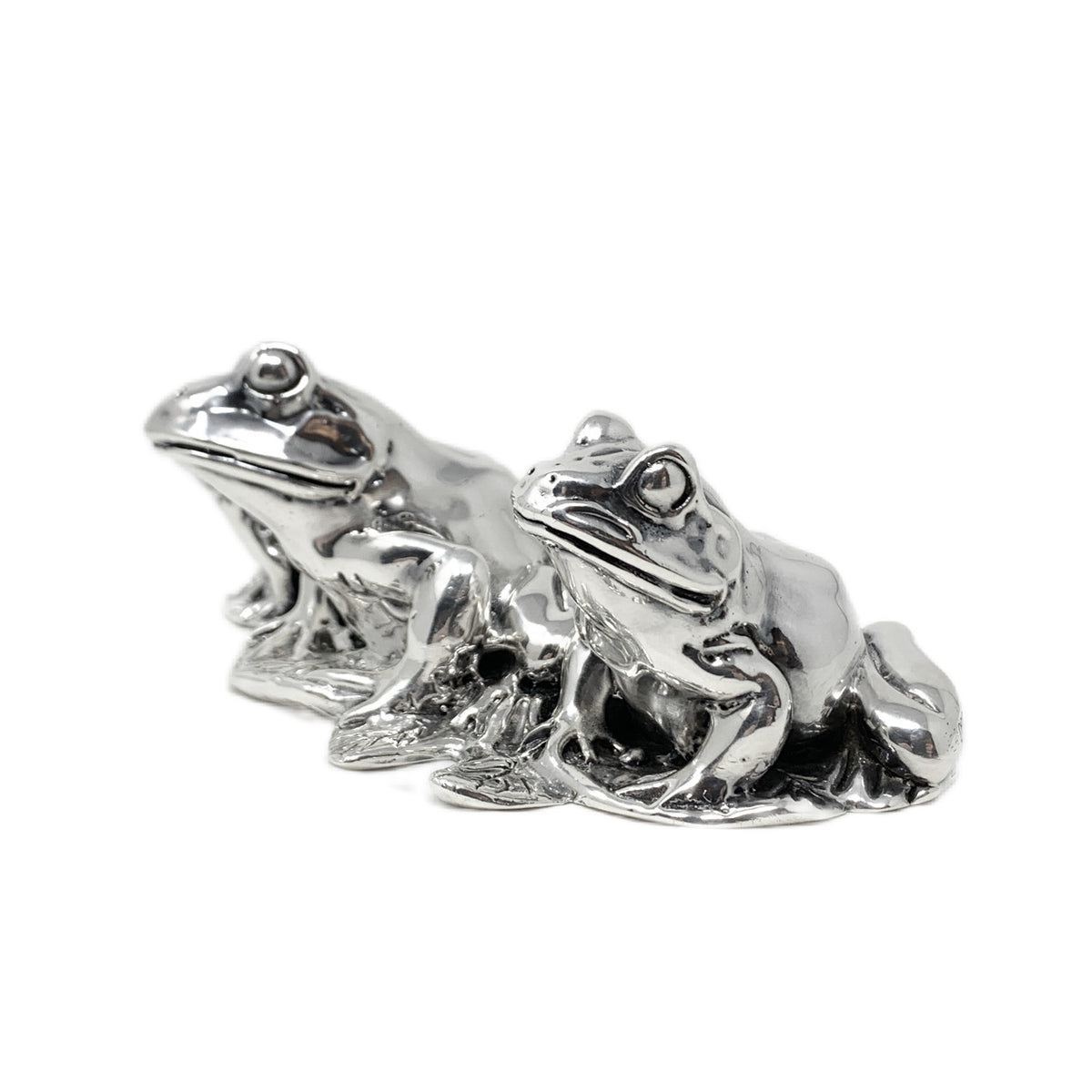 Vintage Sterling Silver Three Frogs Figurine