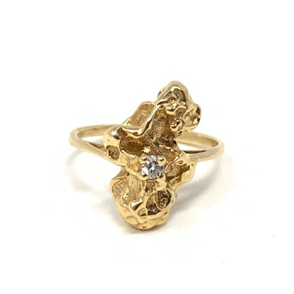 14K Diamond Nugget Ring