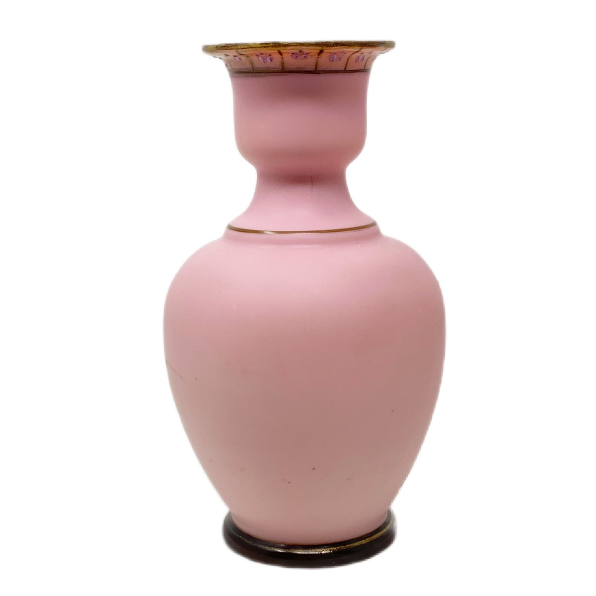 Antique Pink Satin Art Glass Vases (Pair)