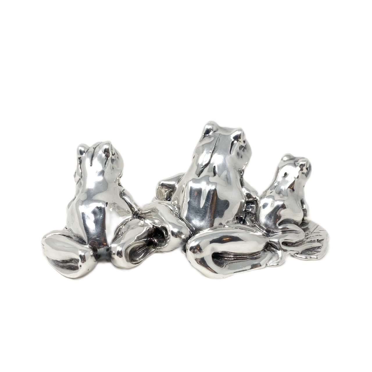Vintage Sterling Silver Three Frogs Figurine