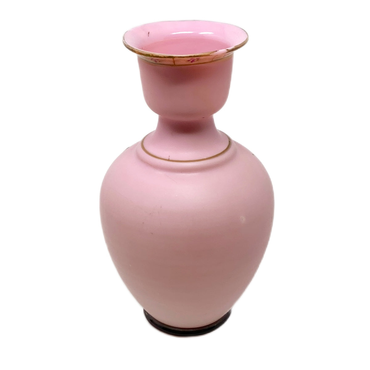 Antique Pink Satin Art Glass Vases (Pair)