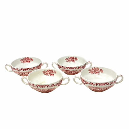 4 Enoch Wedgwood (Tunstall) Ltd “Royal Homes of Britain” Cream Soup Bowls
