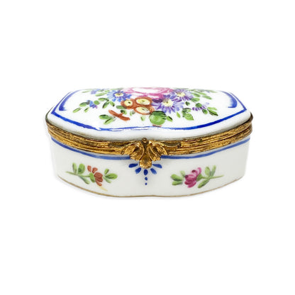 Limoges Floral Decorated Elongated Box