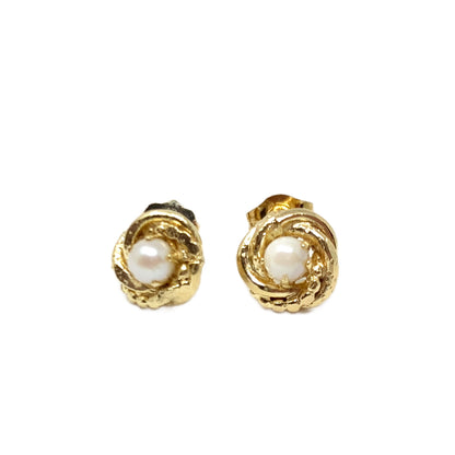 14K Gold 3.3mm Pearl Earrings