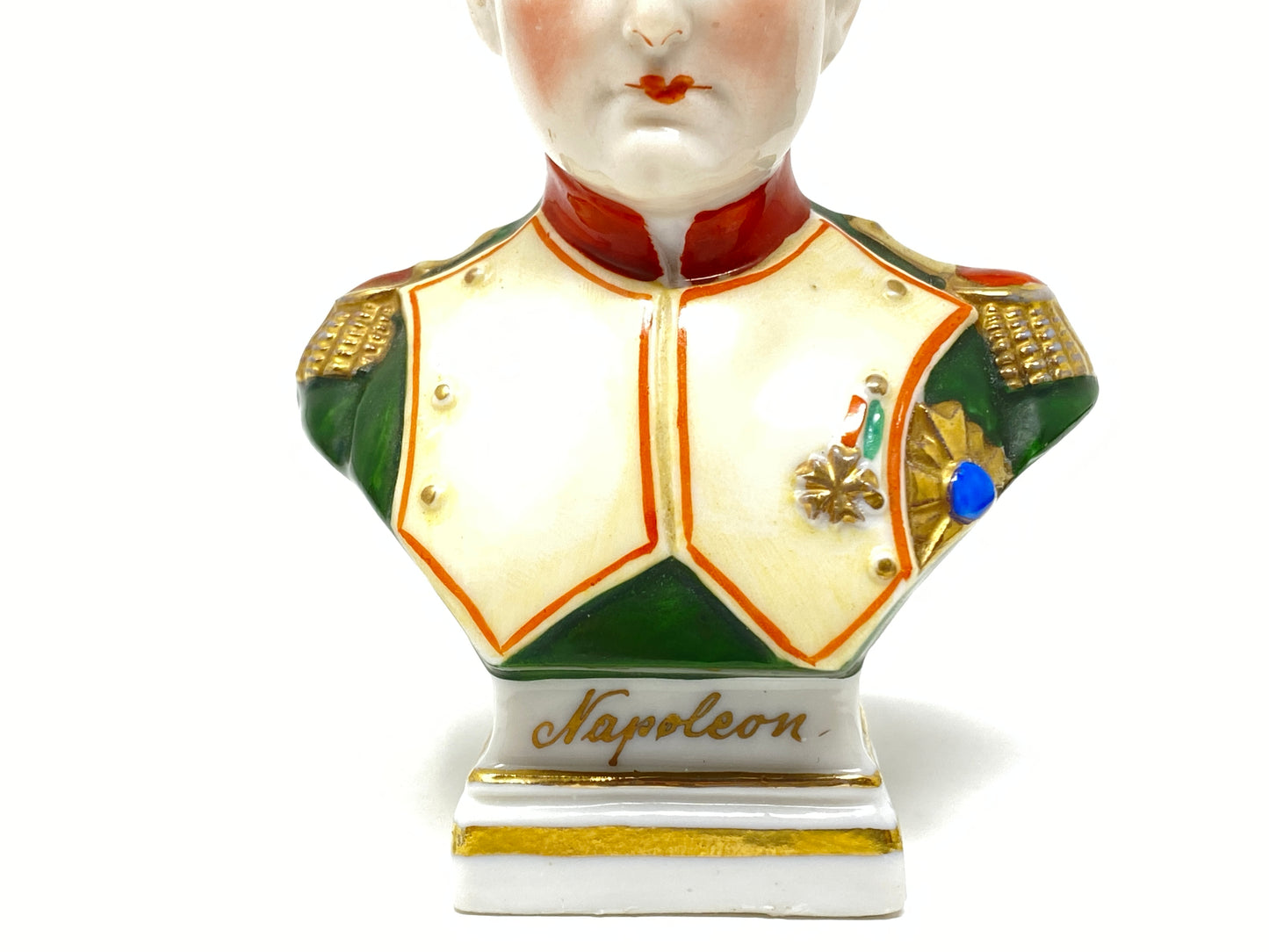 Napoleon & Josephine Pair of Miniature European Chelsea Porcelain Busts
