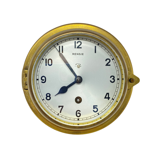 Rensie 4" Brass Ship's Clock, Running