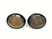 Antique Victorian 14K Mourning Woven Hair Cufflinks