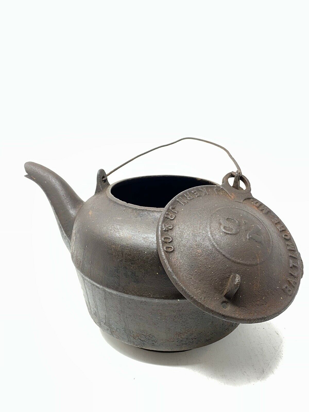 Antique cast iron Tea Kettle Number 7 coffee pot Primitive